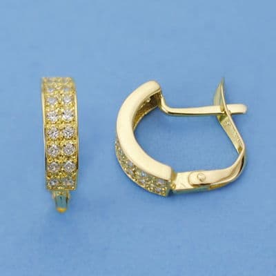18K PENDIENTES CIRCONITAS 12X4 MM