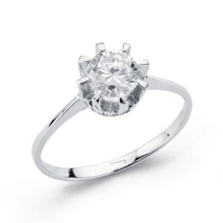 18K SOLITARIO ORO BLANCO CIRCONITA 5 MM