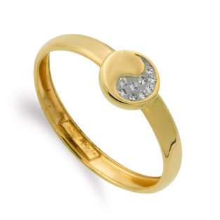 18K SORTIJA REDONDA CIRCONITAS BICOLOR