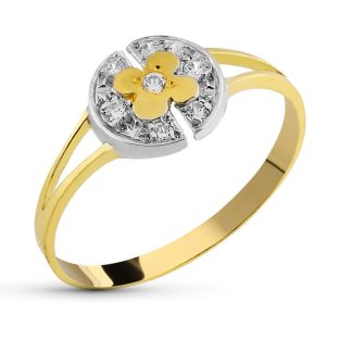 18K SORTIJA ORO BICOLOR CIRCONITAS