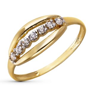 18K SORTIJA ORO AMARILLO CARRIL CIRCONITAS ANCHO TOTAL 7 MM