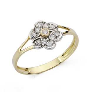 18K SORTIJA JUEGO COMUNION BICOLOR CIRCONITAS