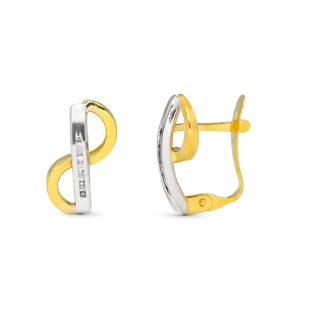 18K PENDIENTES ORO BICOLOR COMUNION CIRCONITAS 14X8 MM CATALAN