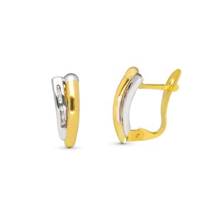18K PENDIENTES ORO BICOLOR COMUNION CIRCONITA 14X5 MM CATALAN