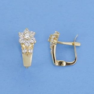 18K PENDIENTES CIRCONITAS 13X6 MM