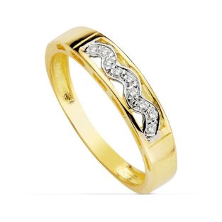 18K SORTIJA BICOLOR CIRCONITAS 4 MM