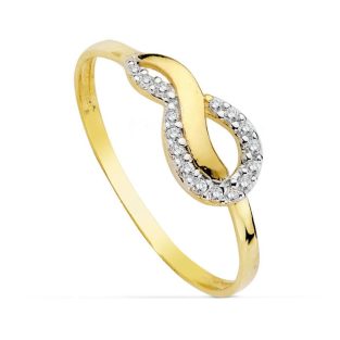 18K SORTIJA COMUNION BICOLOR CIRCONITAS