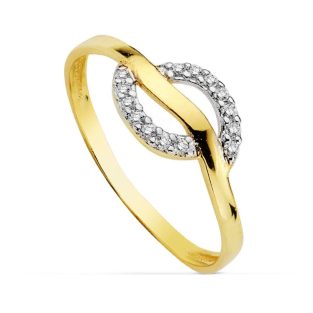 18K SORTIJA COMUNION BICOLOR CIRCONITAS