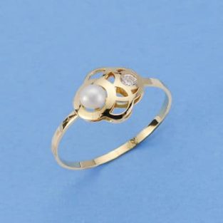 18K SORTIJA COMUNION PERLA 3 MM CIRCONITA