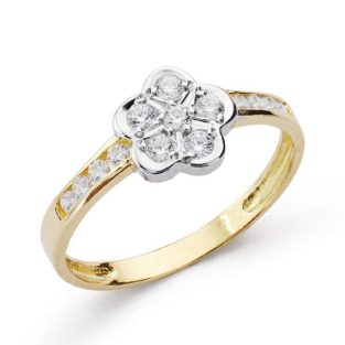 18K SORTIJA COMUNION BICOLOR CIRCONITAS