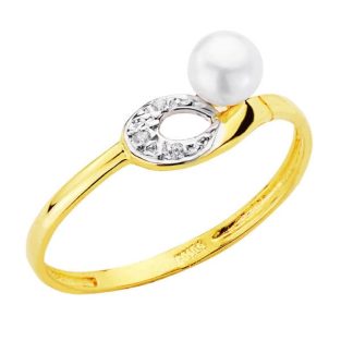 18K SORTIJA BICOLOR CIRCONITAS Y PERLA 4 MM