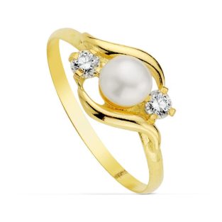 18K SORTIJA COMUNION PERLA Y CIRCONITAS