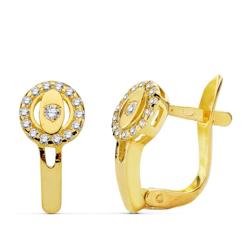 18K PENDIENTES CIRCONITAS 12X6 MM