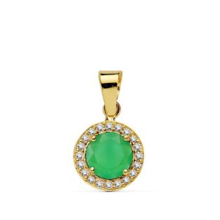 18K COLGANTE PIEDRA VERDE 9 MMCIRCONITAS