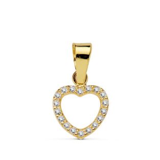 18K COLGANTE CORAZON CIRCONITAS 8 CM