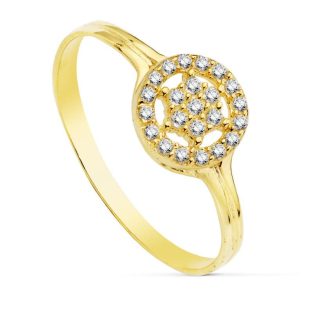 18K SORTIJA ORO AMARILLO CIRCONITAS 8 MM COMUNION