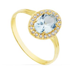 18K SORTIJA PIEDRA AZUL CLARO OVAL CIRCONITAS 10X8 MM