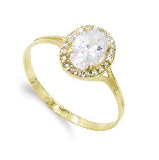 18K SORTIJA PIEDRA OVAL 7X5 MM CIRCONITAS