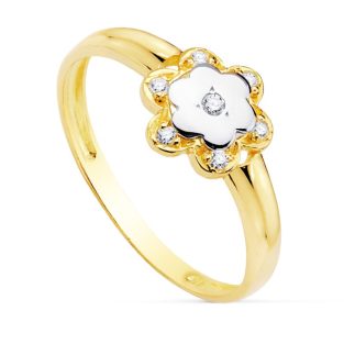 18K SORTIJA BICOLOR CIRCONITAS 7 MM