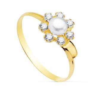 18K SORTIJA COMUNION PERLA 4 MMCIRCONITAS