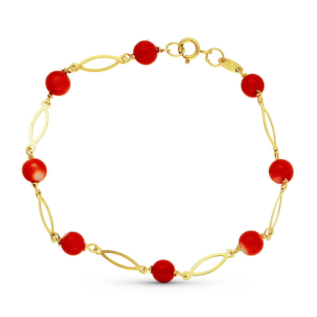 18K PULSERA ORO AMARILLO CORAL FINO JAPONES 5 MM