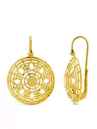 18K PENDIENTES ORO AMARILLO REDONDOS CALADOS