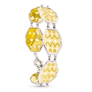 18K PULSERA ORO BICOLOR LASER MATE Y BRILLO