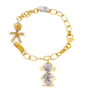 18K PULSERA BICOLOR NIÑO NIÑA 10.50 GR
