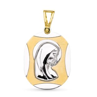 18K MEDALLA ORO BICOLOR VIRGEN NIÑA 24X17 MM