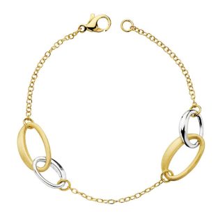 18K PULSERA HUECA BICOLOR 19 CM