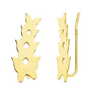 18K PENDIENTES TREPADORES 20X9 MM MARIPOSAS
