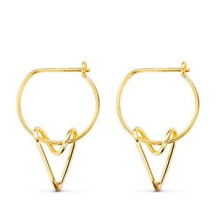 18K AROS ORO AMARILLO 13 MM MOTIVO CORAZON 10X7 MM