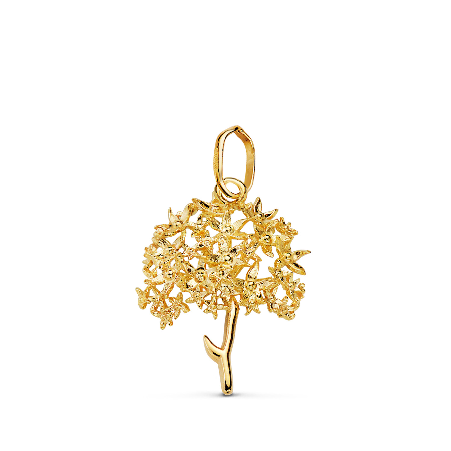 18K COLGANTE ORO AMARILLO BIZNAGA MALAGUEÑA TALLADA 18 X 15 MM