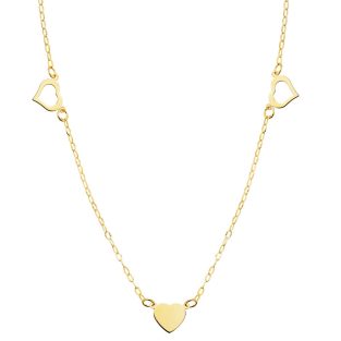 18K GARGANTILLA CORAZONES 7X6 MM 40 CM