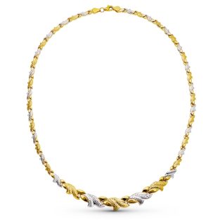 18K GARGANTILLA ORO BICOLOR ESTAMPACION