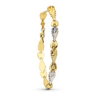 18K PULSERA ORO BICOLOR ESTAMPACION