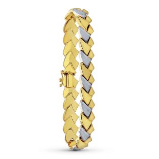 18K PULSERA ORO BICOLOR ESTAMPACION