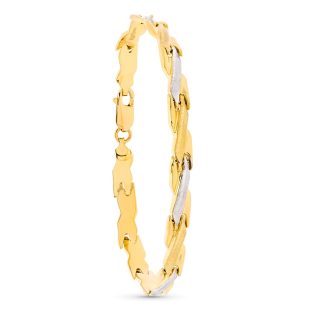 18K PULSERA ORO BICOLOR ESTAMPACION