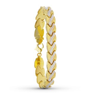 18K PULSERA ORO BICOLOR ESTAMPACION