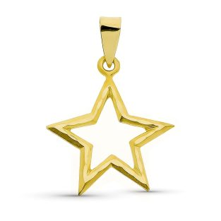 18K COLGANTE ORO AMARILLO ESTRELLA 21X18 MM