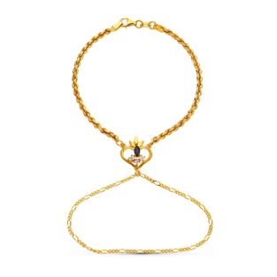18K PULSERA ORO AMARILLO INDIA ZAFIRO CORAZON