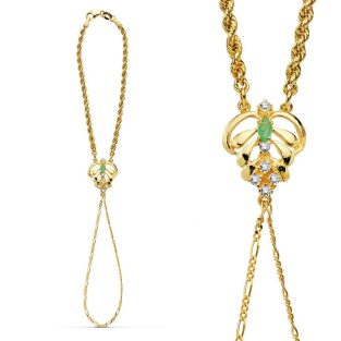 18K PULSERA INDIA PIÑA Y CORDON 9.85 GR