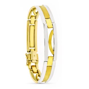 18K PULSERA BICOLOR MATE Y BRILLO 20.25GR