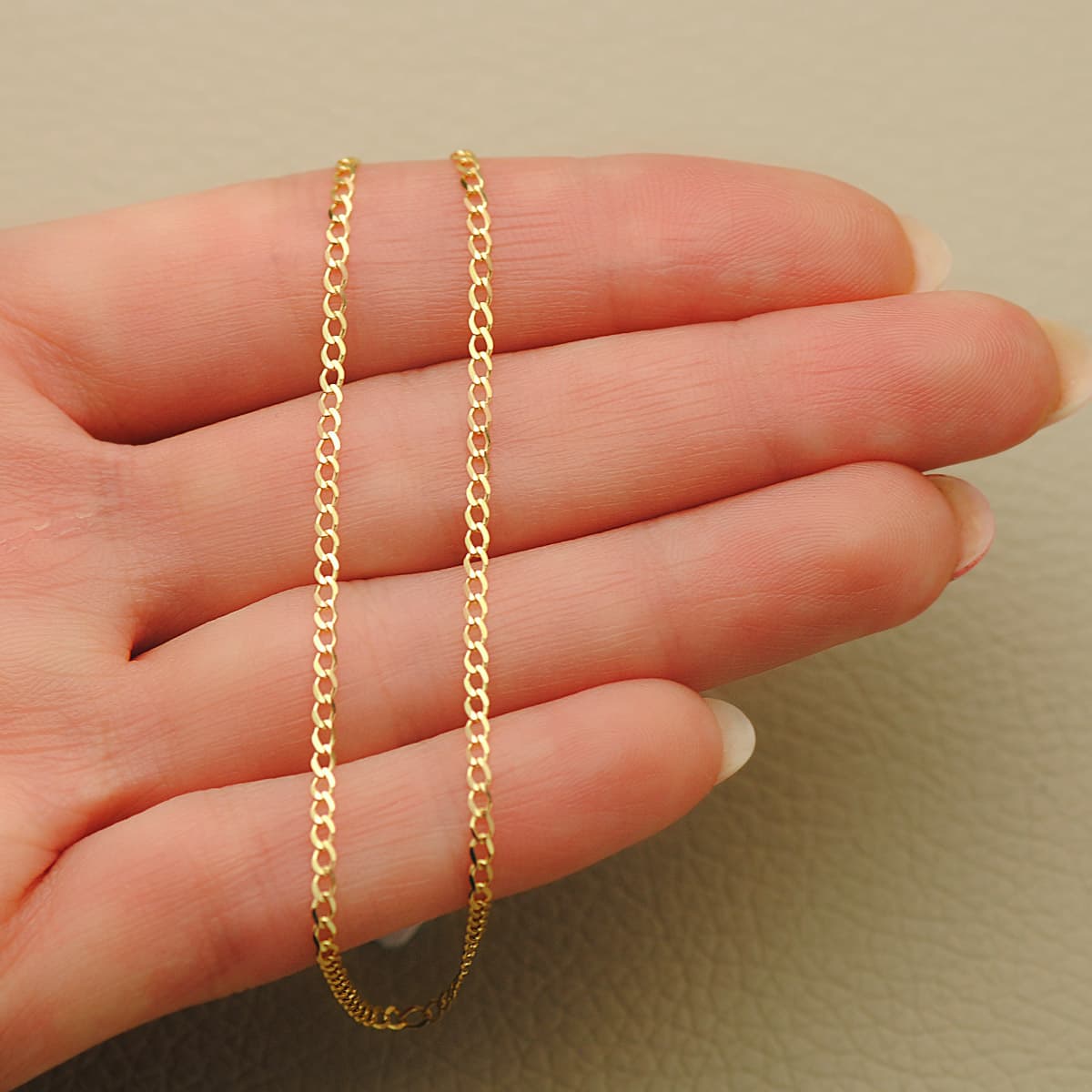 18K CADENA ORO AMARILLO BARBADA MACIZA LARGO 50 CM ANCHO 1.5 MM - Imagen 3