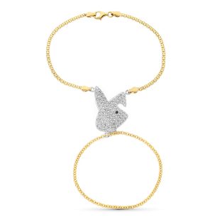 18K PULSERA ORO BICOLOR INDIA CONEJITO CIRCO.