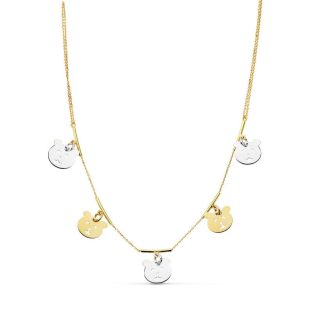 18K GARGANTILLA BICOLOR OSO S 42CM