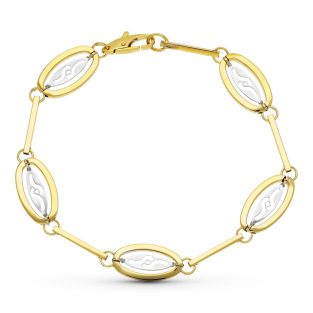 18K PULSERA ORO BICOLOR MOTIVOS