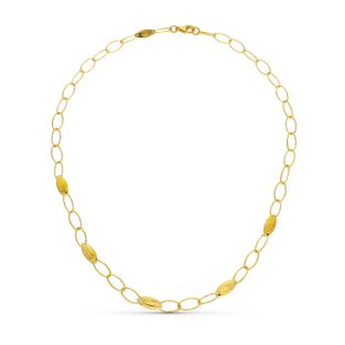 18K GARGANTILLA ORO AMARILLO MOTIVOS Y ESLABONES