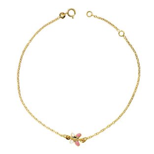 18K PULSERA MARIPOSA ESMALTE 18CM 1.20CM