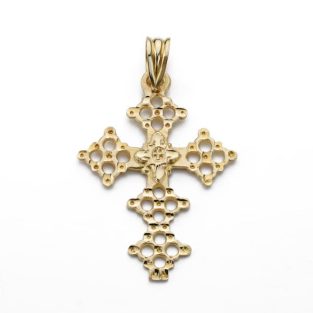 18K CRUZ CANJAYAR. 31X22 MM
